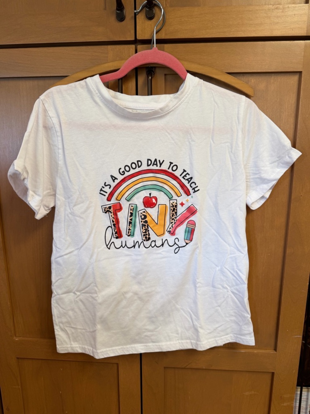 SHEIN White Kids Rainbow 'It's a Good Day to Teach Tiny Humans' Graphic Tee